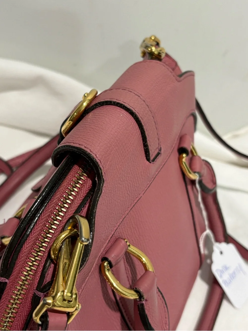 Authentic Burberry Banner Small Pink Leather Satchel Crossbody w/ certificate - Picture 7 of 15